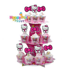 Tháp đựng bánh cupcake sinh nhật kitty shopphukiensinhnhat.com