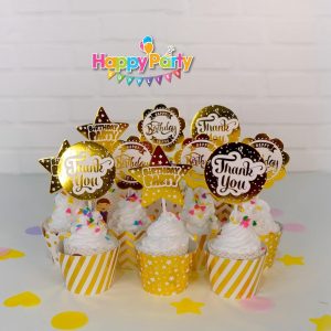 Set Gold ép kim tem cắm bánh cupcake shopphukiensinhnhat.com